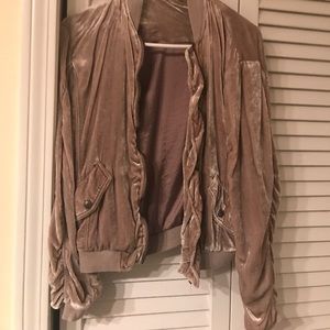 Free people soft velvet bomber jacket